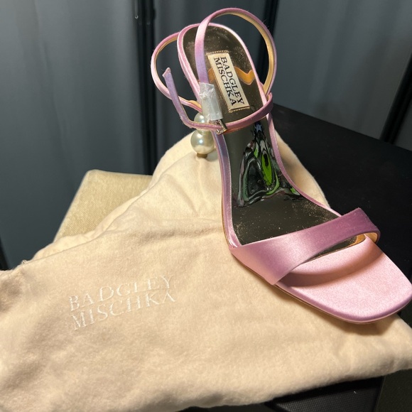 Badgley Mischka Pink Strappy Heels - Picture 3 of 6